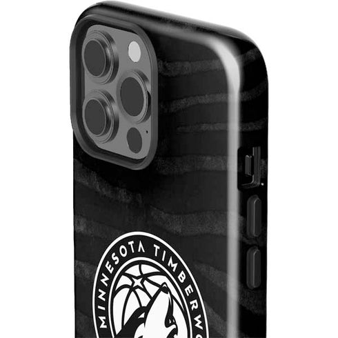 NBA Minnesota Timberwolves Black Animal Print iPhone 15 Pro Max Impact Case